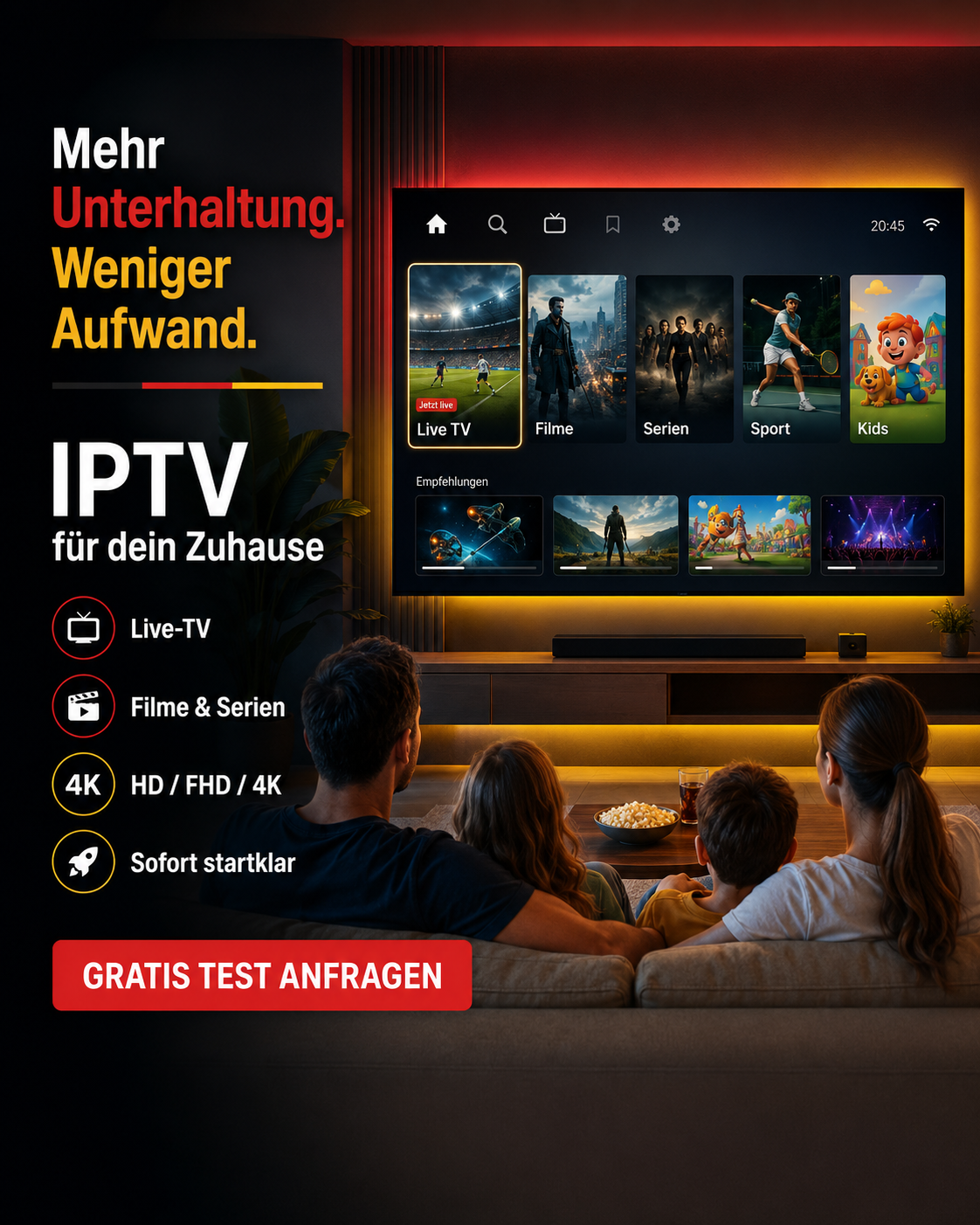IPTV Zuhause auf Fernseher